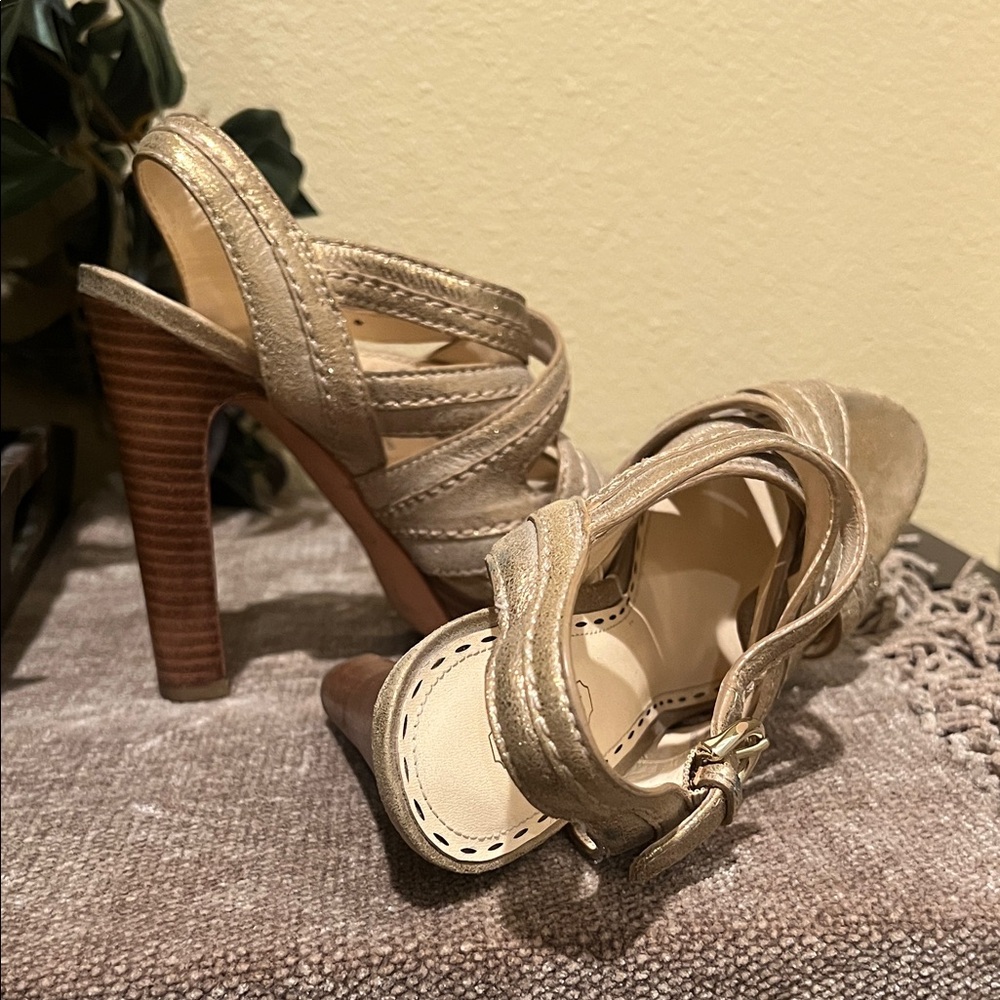 Coach Gold Strappy Heels - Picture 4 of 5
